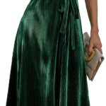 BerryGo Women's Velvet V Neck Wrap Semi Formal Dress Cocktail Party Maxi Dress for Wedding Guest