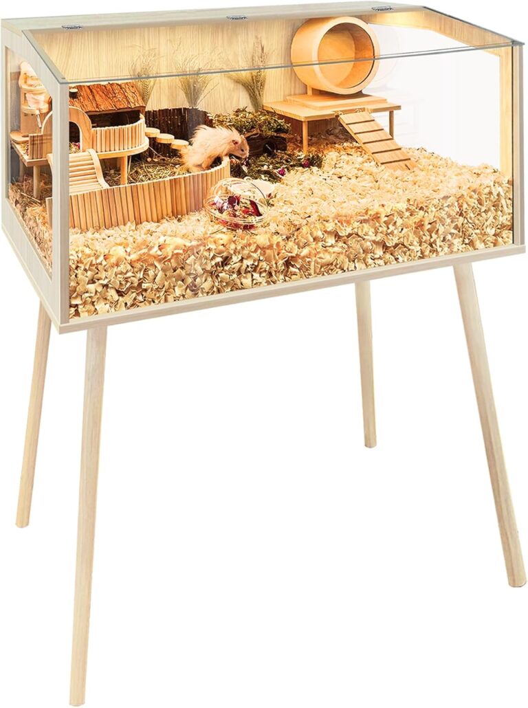 PROLEE Hamster Cage with Legs, Guinea Pig Cages Chew Proof, Hamster House, Hamster Cages and Habitats, Small Animal Cage, 40" L x 20" W x 47.5" H