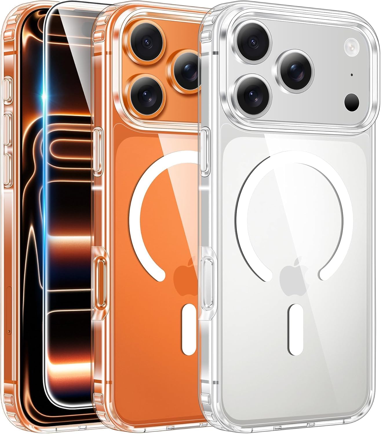 FNTCASE for iPhone 17 Pro-Max Case: Clear Magnetic Phone Cases with Screen Protector Compatible with Magsafe Slim Anti Yellowing Rugged Shockproof Protective Transparent Cell Cover (A-Clear) FNTCASE for iPhone 17 Pro-Max Case: Clear Magnetic Phone Cases with Screen Protector Compatible with Magsafe Slim Anti Yellowing Rugged Shockproof Protective Transparent Cell Cover (A-Clear)