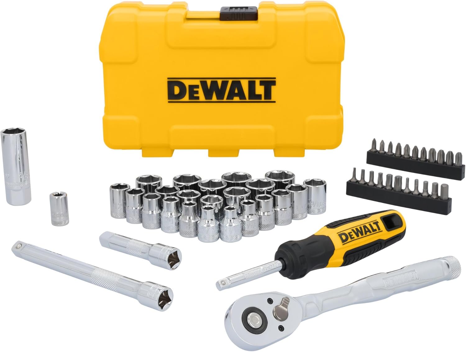 DEWALT Mechanics Tool Set, 3/8" Drive, 50 Piece (DWMT45423) DEWALT Mechanics Tool Set, 3/8" Drive, 50 Piece (DWMT45423)