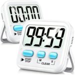 Antonki 2 Pack Digital Timer for Kids, Magnetic Countdown Kitchen Timers for Cooking, Egg, Classroom, Teacher, Exercise, Study, Oven - Battery Included