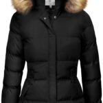 WenVen Women's Winter Thicken Puffer Coat Warm Jacket with Faux Fur Removable Hood