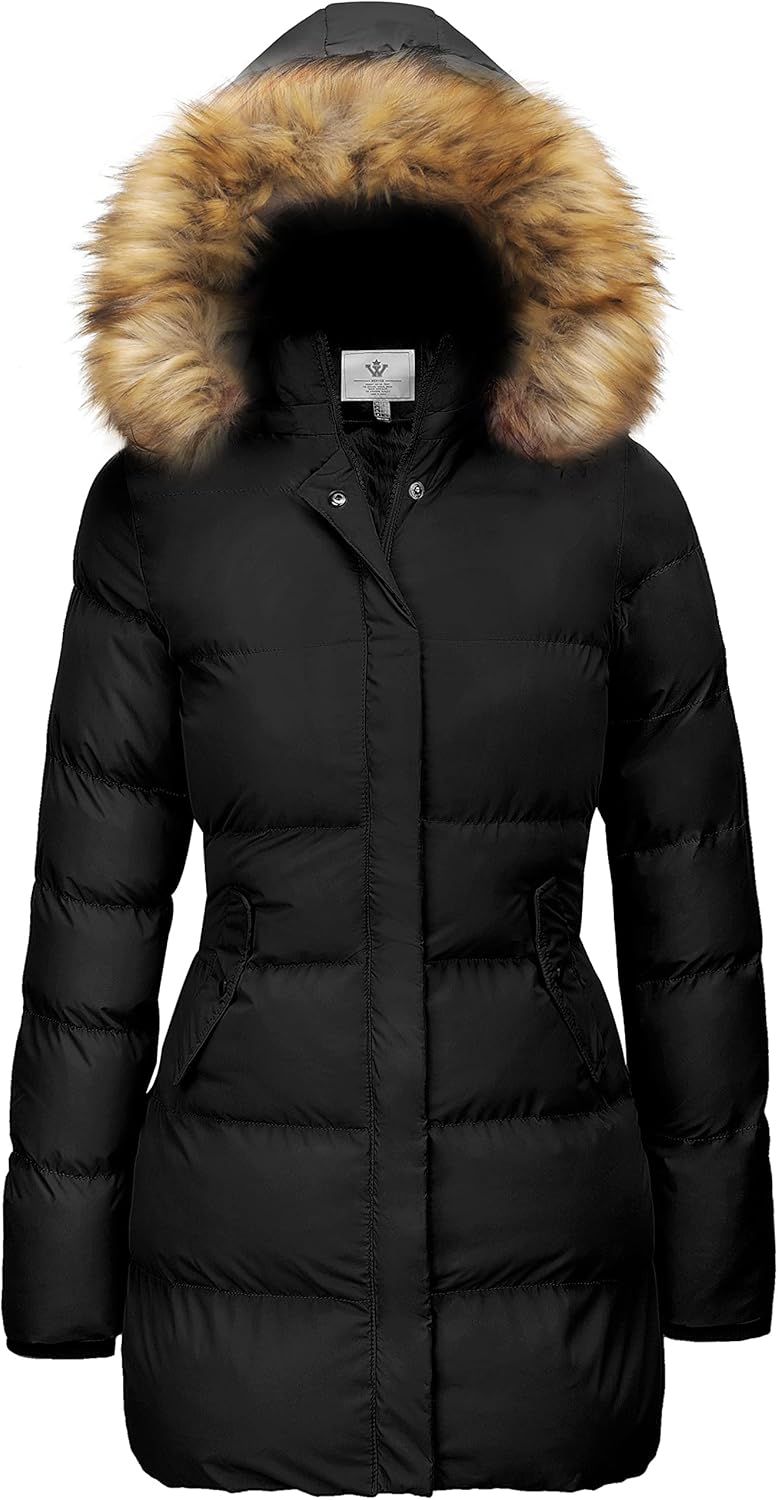 WenVen Women's Winter Thicken Puffer Coat Warm Jacket with Faux Fur Removable Hood WenVen Women's Winter Thicken Puffer Coat Warm Jacket with Faux Fur Removable Hood