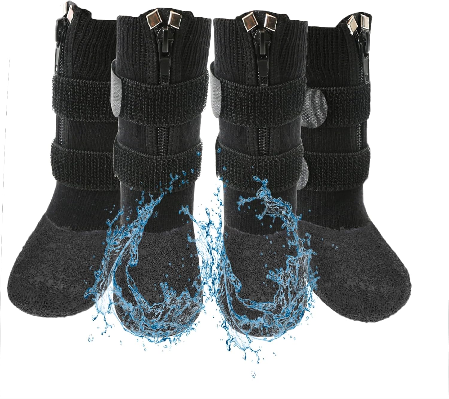 VALFRID Waterproof Grip Dog Shoes,Anti-Slip Dog Socks Boots,Zipper Dogs Booties Paw Protectors for Hardwood Floor,Indoor and Outdoor for Small Medium Large Dogs Black VALFRID Waterproof Grip Dog Shoes,Anti-Slip Dog Socks Boots,Zipper Dogs Booties Paw Protectors for Hardwood Floor,Indoor and Outdoor for Small Medium Large Dogs Black