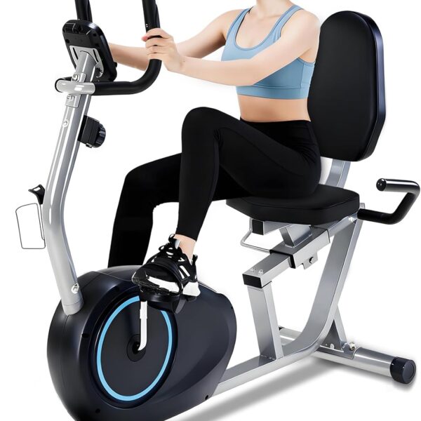 Recumbent Exercise Bike for Seniors - 400LB Weight Capacity Recumbent Bikes with Comfortable Seat, Pulse Sensor, 16-level Resistance, LCD Monitor