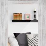 DECORKEY Rectangle Wall Mirror for Bathroom, Distressed White Wood Decor with Hanging Rope for Rustic Home Decor, Vanity, Living Room 12"16"