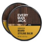 Every Man Jack Beard Styling Balm - Light Sandalwood Scent - Moisturize, Strengthen, & Style Your Beard - Medium Hold - Naturally Derived Ingredients like Candelilla Wax & Shea Butter - 2 oz (2 pack)