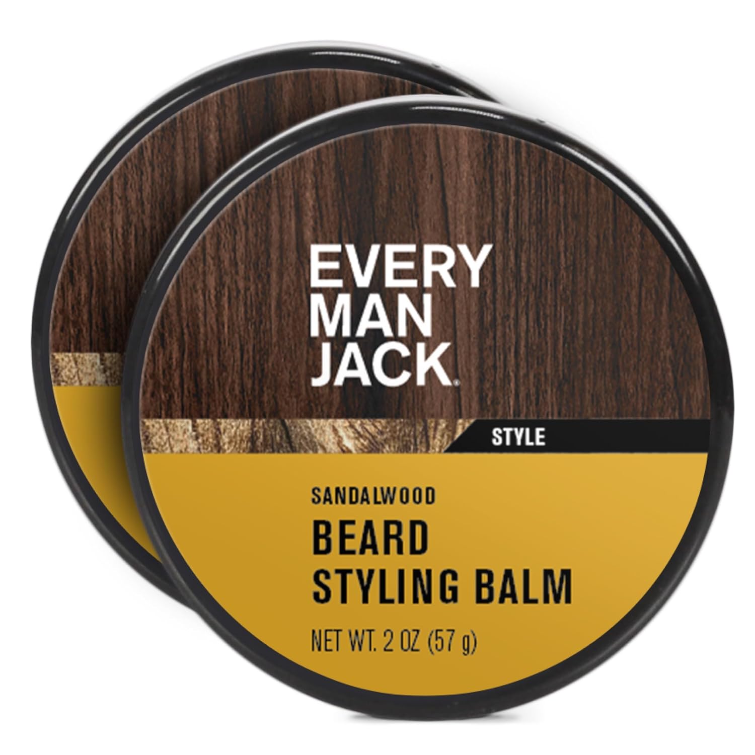 Every Man Jack Beard Styling Balm - Light Sandalwood Scent - Moisturize, Strengthen, & Style Your Beard - Medium Hold - Naturally Derived Ingredients like Candelilla Wax & Shea Butter - 2 oz (2 pack) Every Man Jack Beard Styling Balm - Light Sandalwood Scent - Moisturize, Strengthen, & Style Your Beard - Medium Hold - Naturally Derived Ingredients like Candelilla Wax & Shea Butter - 2 oz (2 pack)