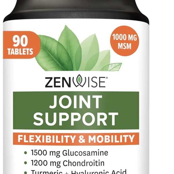 Zenwise Health Joint Support Supplement with Glucosamine Chondroitin MSM, Curcumin & Sulfate - Joint Health for Women & Men - Mobility & Flexibility Support for Knee, Cartilage & Bone - 90 Count