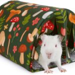 Washable Guinea Pig Tunnel with Curtains - Cozy Hamster Hideout Fit for Small Animals - Soft Accessories for Hamster/Chinchilla/Bunny