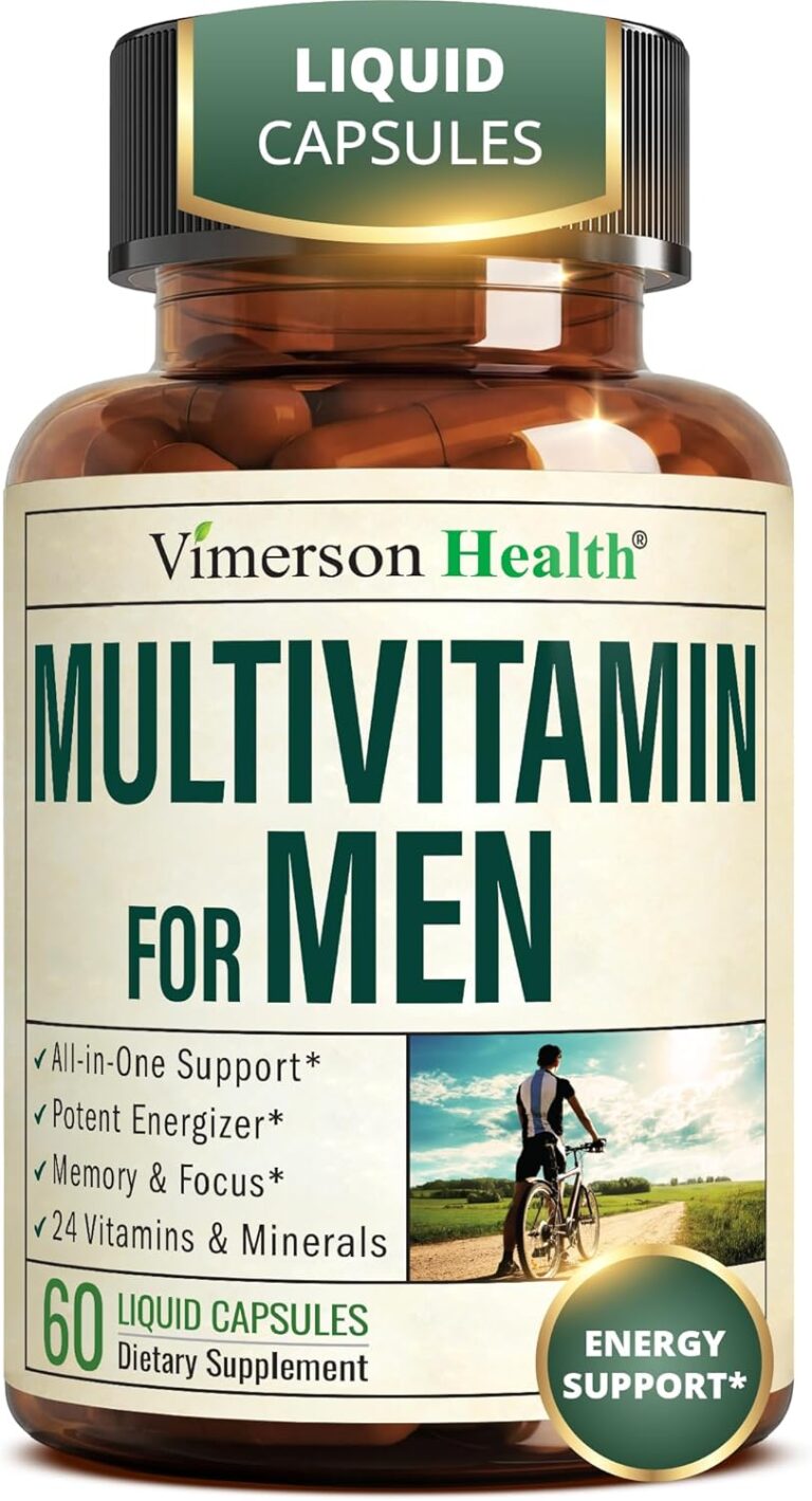 Vimerson Health Multivitamin for Men: Vitamins, Minerals and Bioavailable D3 for Focus and Energy Support  Daily Mens Multivitamins and Multiminerals  60 Liquid Capsules