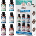GuruNanda Essential Oil Blends  6 Pack (10mL Each), Breathe Easy, Tranquility, Relaxation, Harmony, Calming Sleep & Thrive, Natural Aromatherapy Oils for Diffuser, Wellness & DIY
