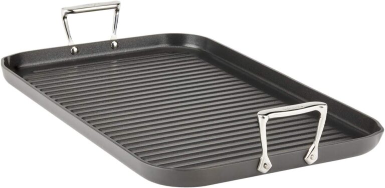 All-Clad HA1 Hard Anodized Nonstick Grill/Griddle Pan 13x20 Inch Oven Broiler Safe 500F Pots and Pans, Cookware Black