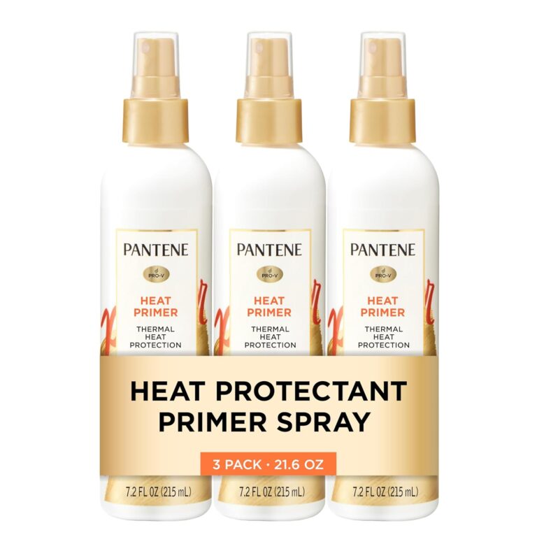 Pantene Pro-V Heat Protectant Spray, Thermal Heat Primer for Hair, Pack of 3, 21.6 oz total