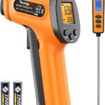 TempPro Temperature Gun, Infrared Thermometer Gun with Laser, Laser Thermometer Gun -58-1022 , Meat Thermometer Digital with Super Long Probe, Food Thermometer for Cooking(Previously ThermoPro)