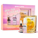 grace & stella Award-Winning Skin Care Set - Gifts for Mom- Travel Essentials with Gold Eye Masks, Hyaluronic Acid Serum & Rose Spray, Beauty Gift Set - Birthday & Bachelorette Favors