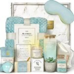 AHAGIFTREE Mother's Day Birthday Gifts Get Well Soon Gift Baskets For Women,12PC Get Well Gifts for Women After Surgery,Care Package,Grief,Sympathy Gifts,Condolences Gift Basket (cerulean)
