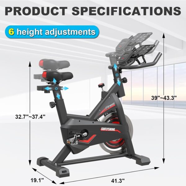 Exercise Bikes Stationary,Exercise Bike for Home Indoor Cycling Bike for Home Cardio Gym,Workout Bike with Mount & LCD Monitor,Silent Belt Drive