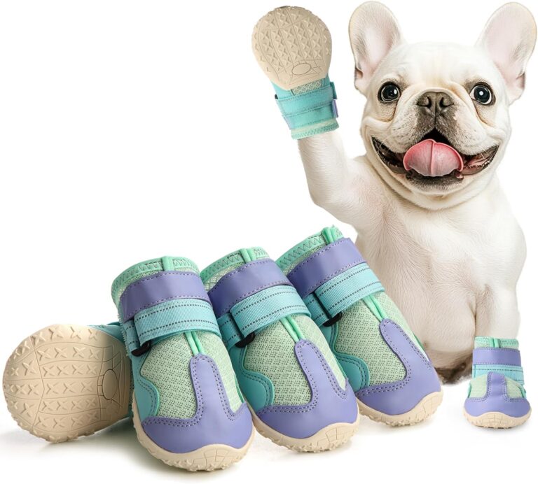 Dog Shoes for Small Dogs, Puppy Dog Boots for Winter Snow, Hot Pavement, Dog Booties & Paw Protectors Blue Size 1