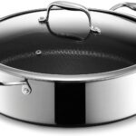 HexClad Hybrid Nonstick 7-Quart Saut Pan with Tempered Glass Lid, Chicken Fryer, Stay-Cool Handles, Dishwasher-Friendly, Oven-Safe Up to 900F, Induction Ready, Compatible with All Cooktops