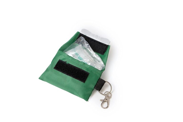 PrimaCare RS-8631 CPR Barrier Keychain Pouch with One Way Valve, Face Shield Mask Keyring with Filter, Color May Vary