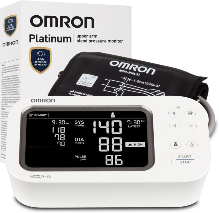 OMRON Platinum Blood Pressure Monitor for Home Use & Upper Arm Blood Pressure Cuff - #1 Doctor & Pharmacist Recommended Brand - Clinically Validated - AFib Detection - Connect App
