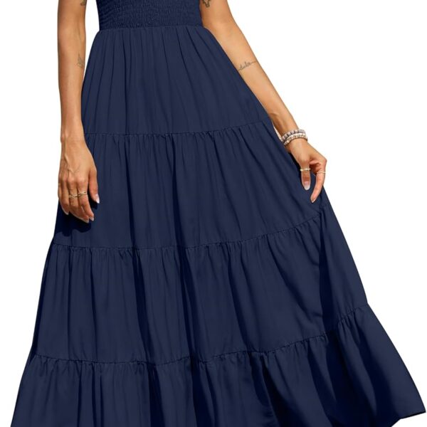 PRETTYGARDEN Women's 2026 Casual Loose Plain Maxi Sundress Smocked Tank Dress Sleeveless Summer Beach Tiered Long Dresses