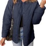 Dokotoo Womens Quilted Lightweight Jackets Button Down Puffer Jacket Coats Padded Outwear with Pockets