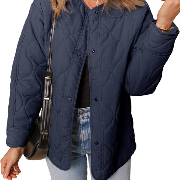 Dokotoo Womens Quilted Lightweight Jackets Button Down Puffer Jacket Coats Padded Outwear with Pockets