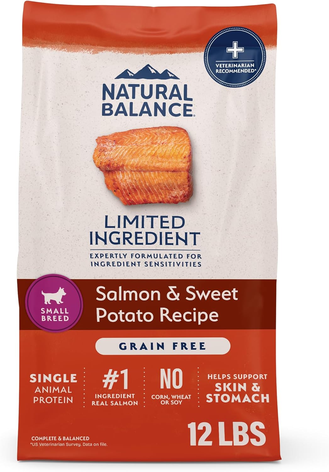 Natural Balance Limited Ingredient Grain Free Salmon & Sweet Potato Dry Dog Food for Small Breed Adults, Sensitive Stomach, 12 lb Natural Balance Limited Ingredient Grain Free Salmon & Sweet Potato Dry Dog Food for Small Breed Adults, Sensitive Stomach, 12 lb