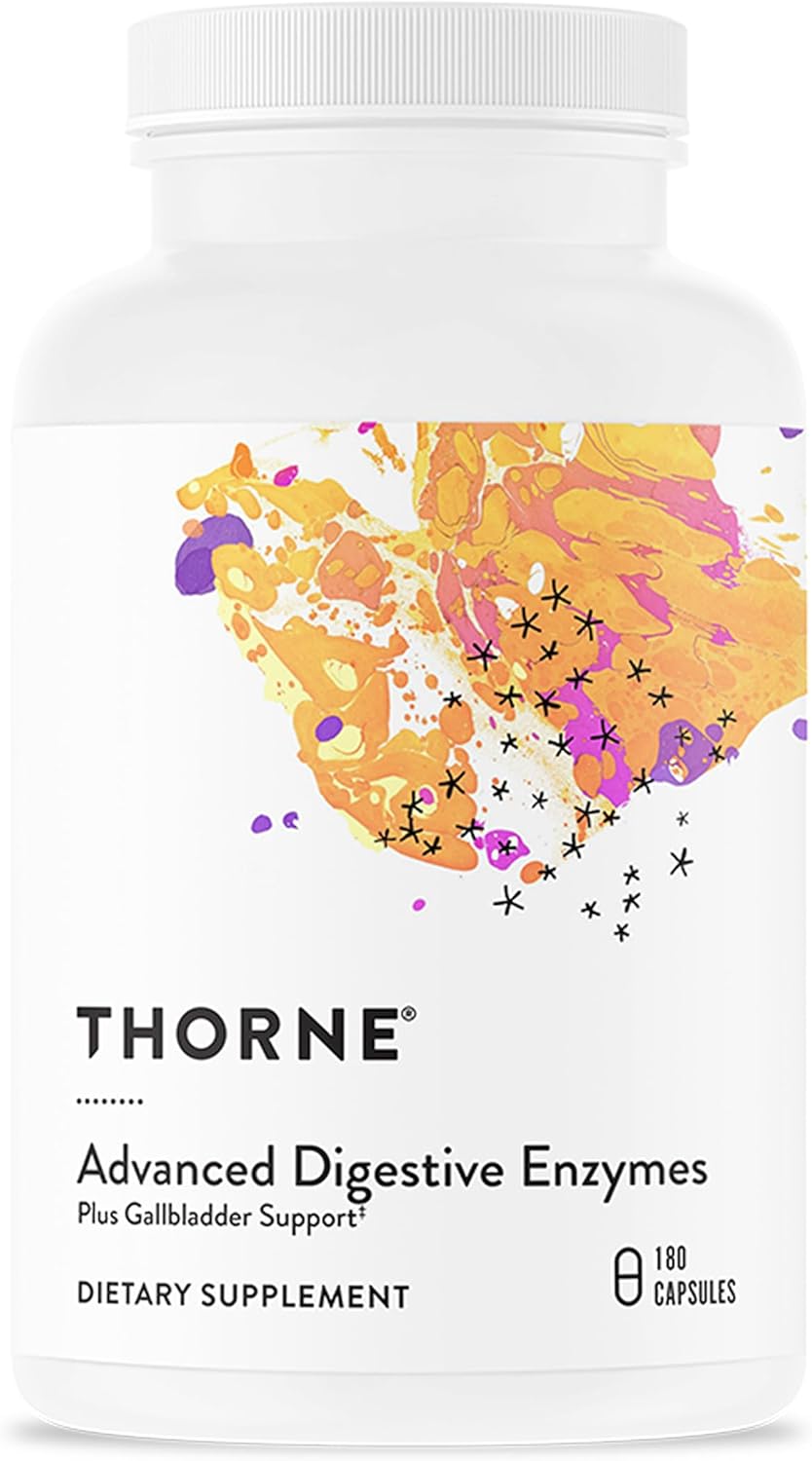 THORNE - Advanced Digestive Enzymes - Supplement with Pepsin, Ox Bile & Pancreatin for Indigestion & Constipation Relief - Minimizes Occasional Gas & Bloating* - Third-Party Certified - 180 Capsules THORNE - Advanced Digestive Enzymes - Supplement with Pepsin, Ox Bile & Pancreatin for Indigestion & Constipation Relief - Minimizes Occasional Gas & Bloating* - Third-Party Certified - 180 Capsules