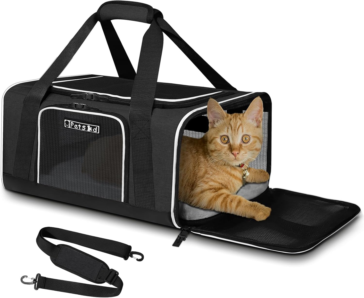 Petskd Pet Carrier 17x12x8.5 JetBlue Allegiant Airline Approved,Pet Travel Carrier Bag for Small Cats and Dogs, Soft Dog Carrier for 1-8 LBS Pets,Dog Cat Carrier with Safety Lock Zipper(Black) Petskd Pet Carrier 17x12x8.5 JetBlue Allegiant Airline Approved,Pet Travel Carrier Bag for Small Cats and Dogs, Soft Dog Carrier for 1-8 LBS Pets,Dog Cat Carrier with Safety Lock Zipper(Black)