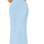 ZESICA Women's 2026 Summer Floral Strapless Bodycon Midi Dress Off Shoulder Beach Formal Cocktail Wedding Guest Long Dresses