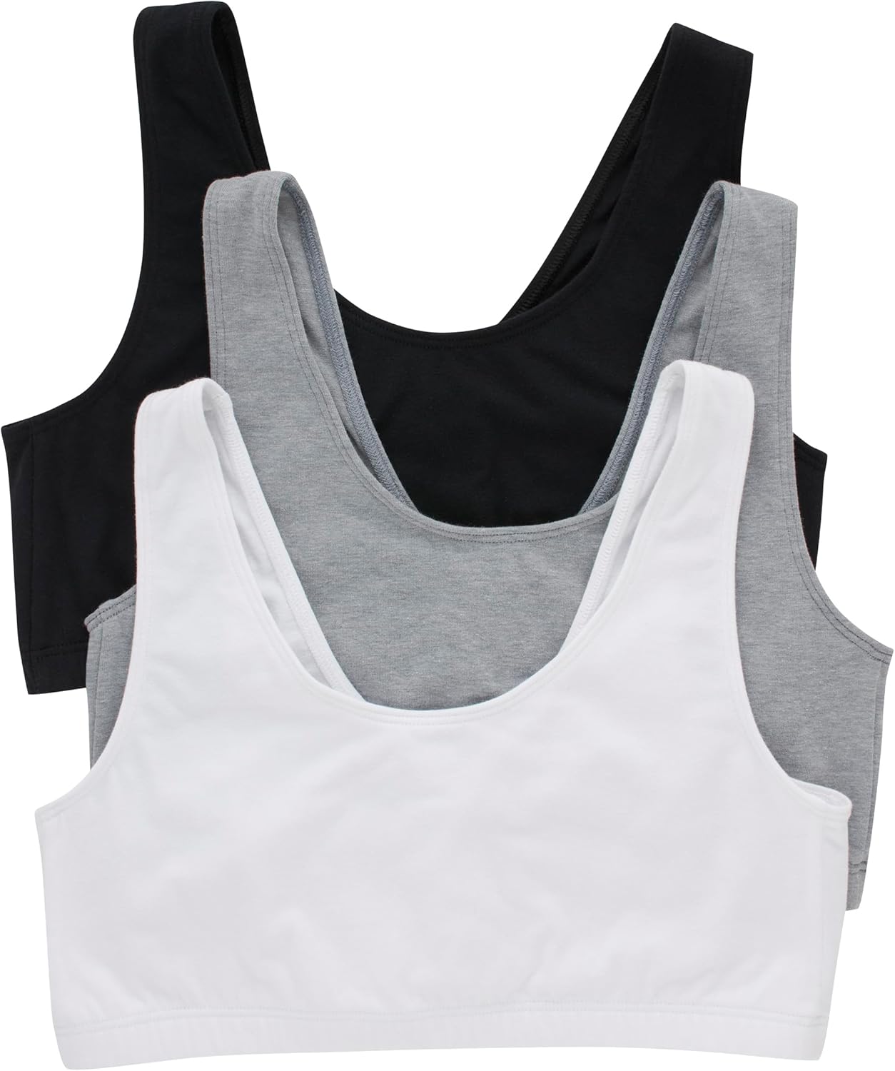 Hanes Women's Pack, Cotton Scoopneck Bralette, Low-Impact Sports Bra, 3-Pack Hanes Women's Pack, Cotton Scoopneck Bralette, Low-Impact Sports Bra, 3-Pack