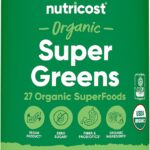 Nutricost Organic Super Greens Powder (30 Servings) - Superfood Supplement Drink Mix (30 Servings, No Flavor Added)