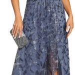 Ever-Pretty Women's Shimmery Formal Dress V Neck Sequins A-Line Side Slit Elegant Long Evening Dresses 02083