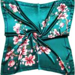 vabovin 35'' Silk Like Head Scarf for Women Square Hair Scarf Satin Printed Bandana for Hair Wrapping Fashion Accessory