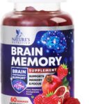 Brain Supplements For Memory & Focus Gummies - Natural Nootropics Support for Concentration Alertness & Clarity Support - 3X Strength Brain Health Vitamins with B6 B12, Phosphatidylserine - 60 Gummies