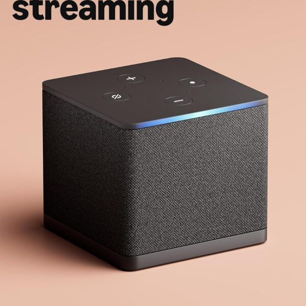 Amazon Fire TV Cube, with AI-powered Fire TV Search, Hands-free streaming device, find shows faster with Alexa+, Wi-Fi 6E, 4K Ultra HD