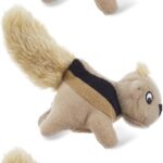 Outward Hound Squeakin Squirrels  3Pack Plush Squeaky Dog Toys for Puppies, Small Dogs & Hide-A-Squirrel Replacements