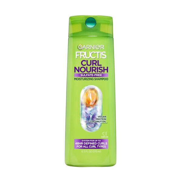 Garnier Fructis Curl Nourish Sulfate Free Moisturizing Shampoo, 12.5 Fl Oz, 1 Count (Packaging May Vary)