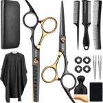 Hair Cutting Scissors Shears Kits, 15 Pcs Professional Stainless Steel Hairdressing Shears Set Thinning Scissors for Barber/Salon/Home/Men/Women/Kids/Adults