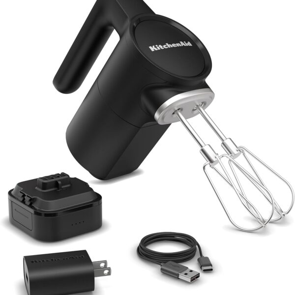 KitchenAid Go Cordless Hand Mixer, Metal - KHMR762, Black Matte
