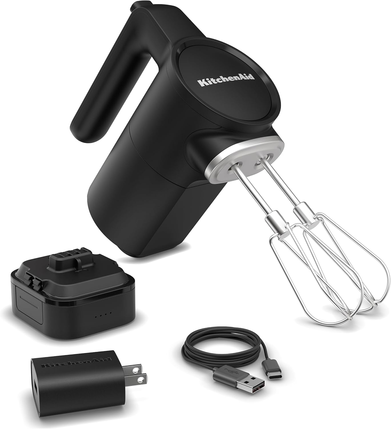 KitchenAid Go Cordless Hand Mixer, Metal - KHMR762, Black Matte KitchenAid Go Cordless Hand Mixer, Metal - KHMR762, Black Matte