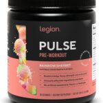 LEGION Pulse Pre Workout - All Natural Nitric Oxide Preworkout Drink to Boost Energy, Creatine Free, Naturally Sweetened, Beta Alanine, Citrulline, Alpha GPC (Rainbow Sherbet)