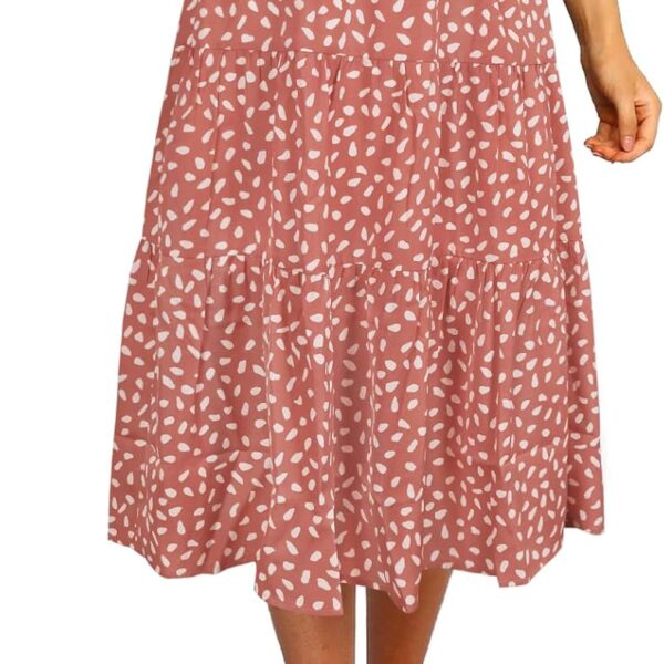 MEROKEETY Women's Boho Leopard Print Skirt Pleated A-Line Swing Midi Skirts