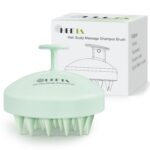 HEETA Scalp Scrubber Shampoo Brush, Scalp Massager Tool for Hair Growth, Soft Silicone Bristles for Dandruff Removal Wet Dry Use Women Men Kids Pet, Fit All Hair Types Care, Green