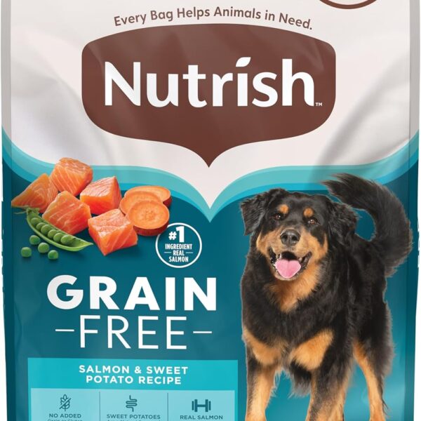 Nutrish Grain Free Dry Dog Food, Salmon & Sweet Potato Recipe, 23 lb. Bag (Rachael Ray)