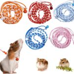 Hamster Harness 5 Pieces Adjustable Small Animal Bell Harness Rope Harness for Lead Walking Pet Gerbil, Rat, Mouse, Hamster Harness