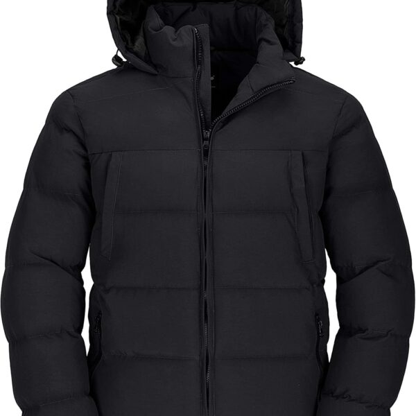 wantdo Men's Thicken Puffer Jacket Padded Waterproof Warm Winter Coat with Hood